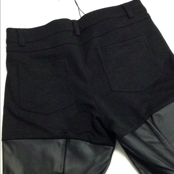 Walter Baker Pants Biker Skinny Fit Black Chaps style Vegan Leather W118 Small - Picture 6 of 8
